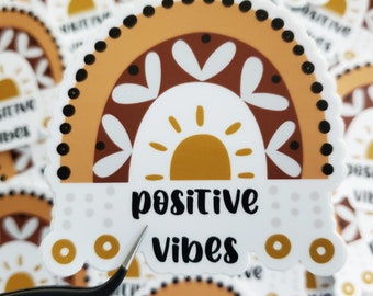 Positive Vibes Sticker, Rainbow Sticker, Laptop Sticker, Vinyl Sticker, Water Bottle Sticker, Vinyl Decal