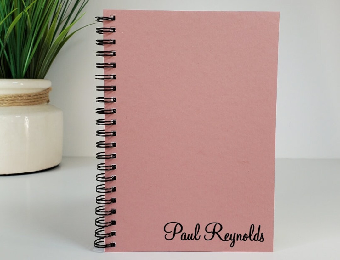 Personalized Notebook, [custom Name] in Lower Corner - 5 X 7