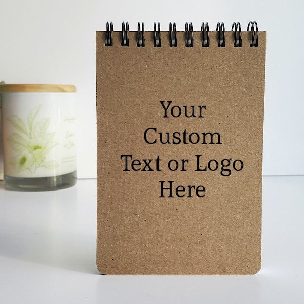 Personalized Spiral Memo Notepad, Custom Text Note Pad with Logo, Small 3.5 x 5 Notepad, Memo Pad - To Do List, Branded Company Gifts