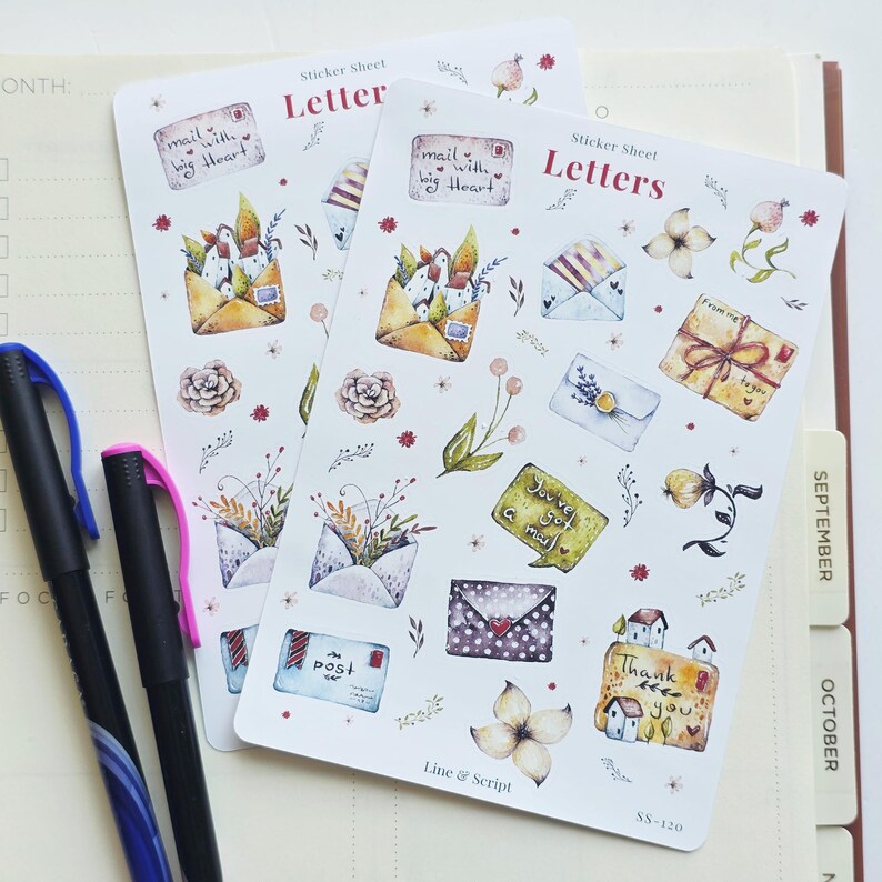 Letters Sticker Sheet: Snail Mail, Happy Mail - Planner, Journal ...