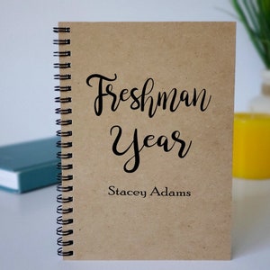 Writing Journal, Freshman Year, High School, College Freshman Journal, Freshman Notebook, Scrapbook, School Journal, Student Notebook