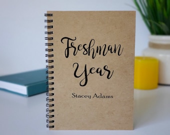 Writing Journal, Freshman Year, High School, College Freshman Journal, Freshman Notebook, Scrapbook, School Journal, Student Notebook