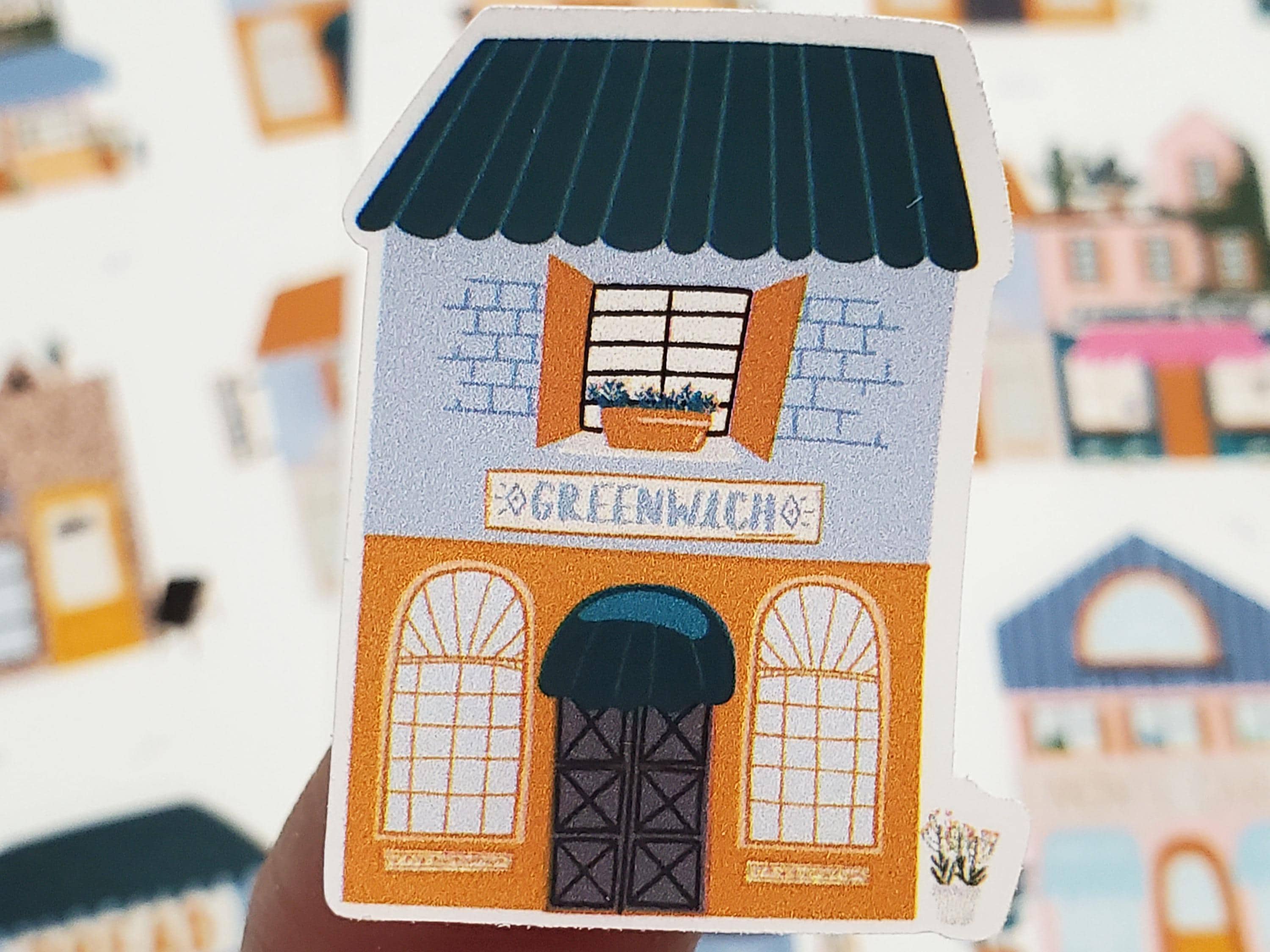 Small Town Sticker Sheet, City Building Travel, Journaling Stickers ...