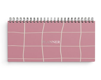 Planner settimanale non datato a griglia, quaderno planner non datato, agenda settimanale, planner da scrivania, produttività delle attività