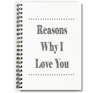 Reasons Why I Love You Journal Love Notes Notebook for Couples Anniversary Gift for Him or Her Gift for Our First Year Together image 8