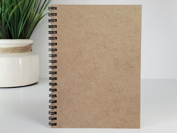 Blank Journal, Blank Cover Journal, Spiral Kraft Notebook, Journal