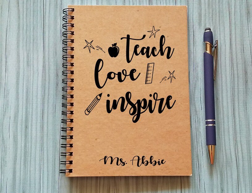 Teach Love Inspire, Personalized Journal, Writing Notebook-5 x 7 Jour…