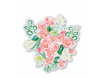 CLEAR Floral Bouquet II Sticker, Floral Sticker, Watercolor Flowers Sticker, Clear Vinyl Sticker, Laptop Sticker, Vinyl, Tumbler Sticker