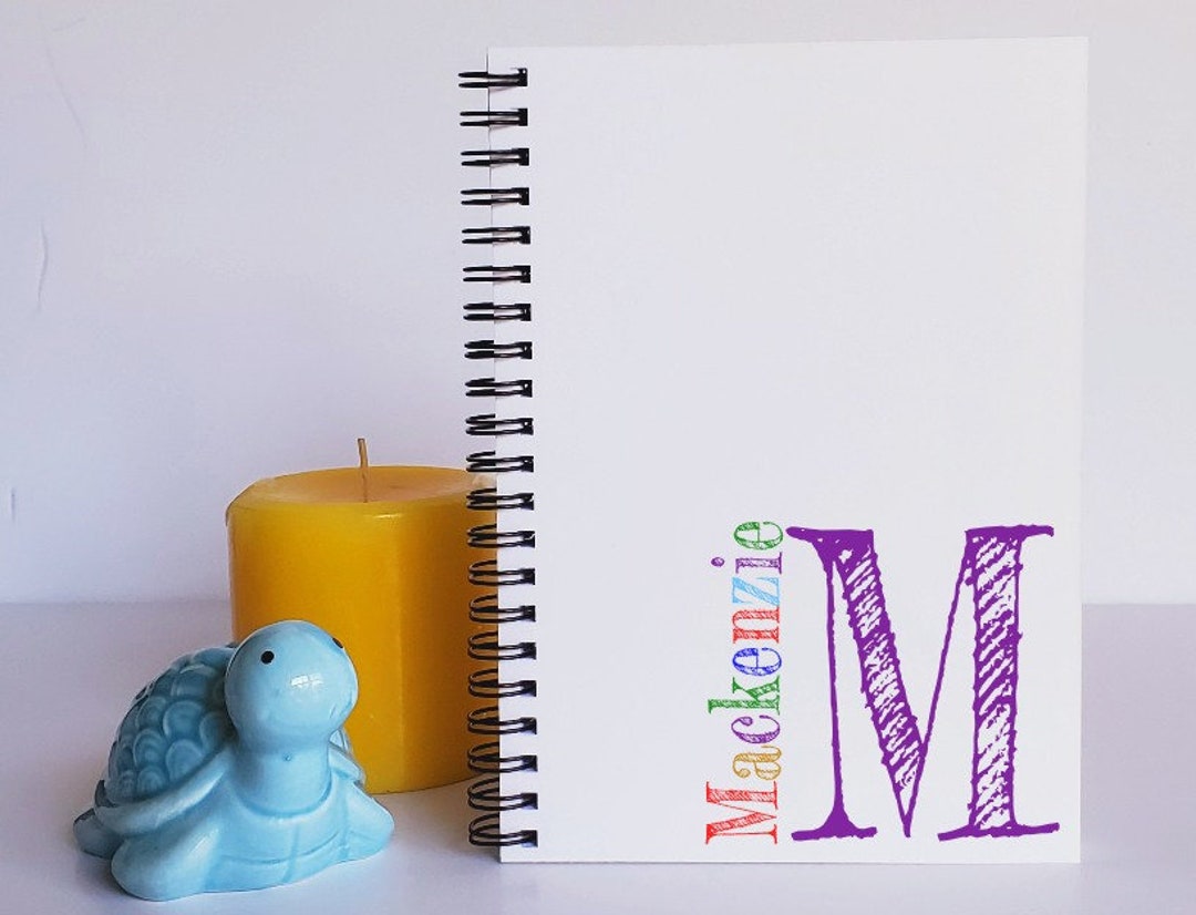 Personalized Notebook COLORED Name and Monogram Journal Staff picture