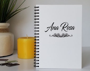 Personalized Notebook with Name (Laurels), Custom Writing Journal with Name, Personalized Journal for Women, Appreciation Gift Idea for Her