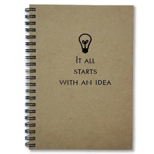 Spiral Notebook Idea Journal Idea Notebook It All Starts Etsy