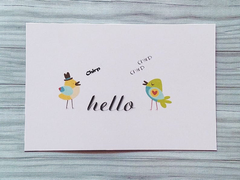 Postcards, Hello Postcards, Set of 10 Post Cards, Hello Birdie, Postcard Set image 2