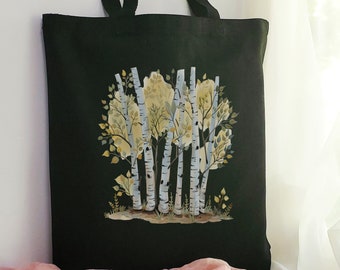 Birch Trees Canvas Tote Bag Gift for Tree Lover Bag Aesthetic Nature Lover Tote Bag EcoFriendly Forest Shoulder Bag Trees Tote Book Bag