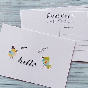 Postcards, Hello Postcards, Set of 10 Post Cards, Hello Birdie, Postcard Set image 3