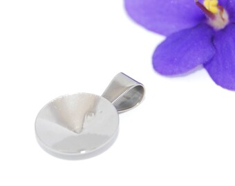 Stainless Steel Rivoli Pendant Blank (14mm)