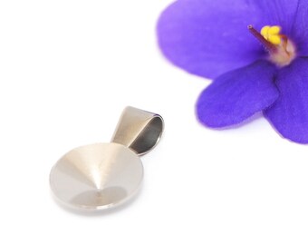 Stainless Steel Rivoli Pendant Blank (8mm)
