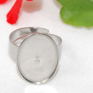 Stainless Steel Oval Ring Base 18*13mm