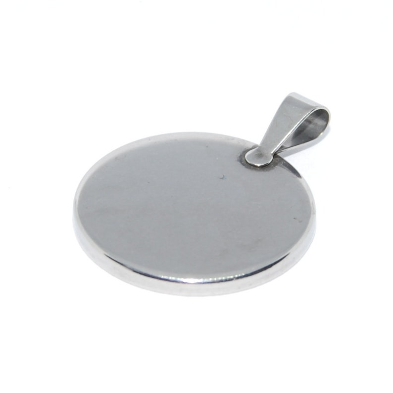 25 Mm Stainless Steel Pendant Blanks With Round Tray Etsy