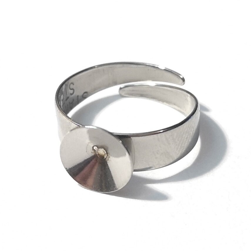 XS Stainless Steel Rivoli Ring Base Blanks (8mm)