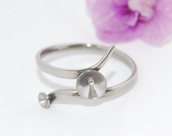 Stainless Steel Double Chaton Ring Base Blanks (3-5mm)