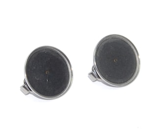 Stainless Steel cabochon pad on hypoallergenic ear clips 20mm