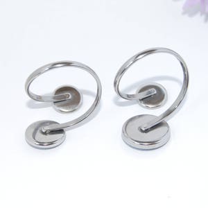 Stainless Steel Double Cabochon Ring Base 8-10mm image 4