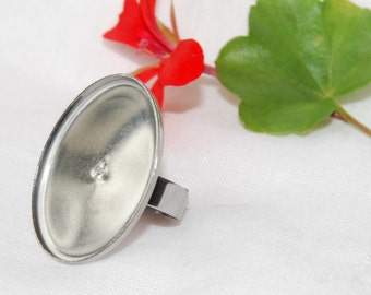 Stainless Steel Oval Ring Base 22*30mm