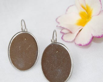 Stainless Steel Oval French Clip Earring Findings, 18x25 mm
