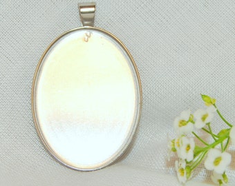 Stainless Steel Oval Pendant Tray (blank with no cabochon) 22x30mm