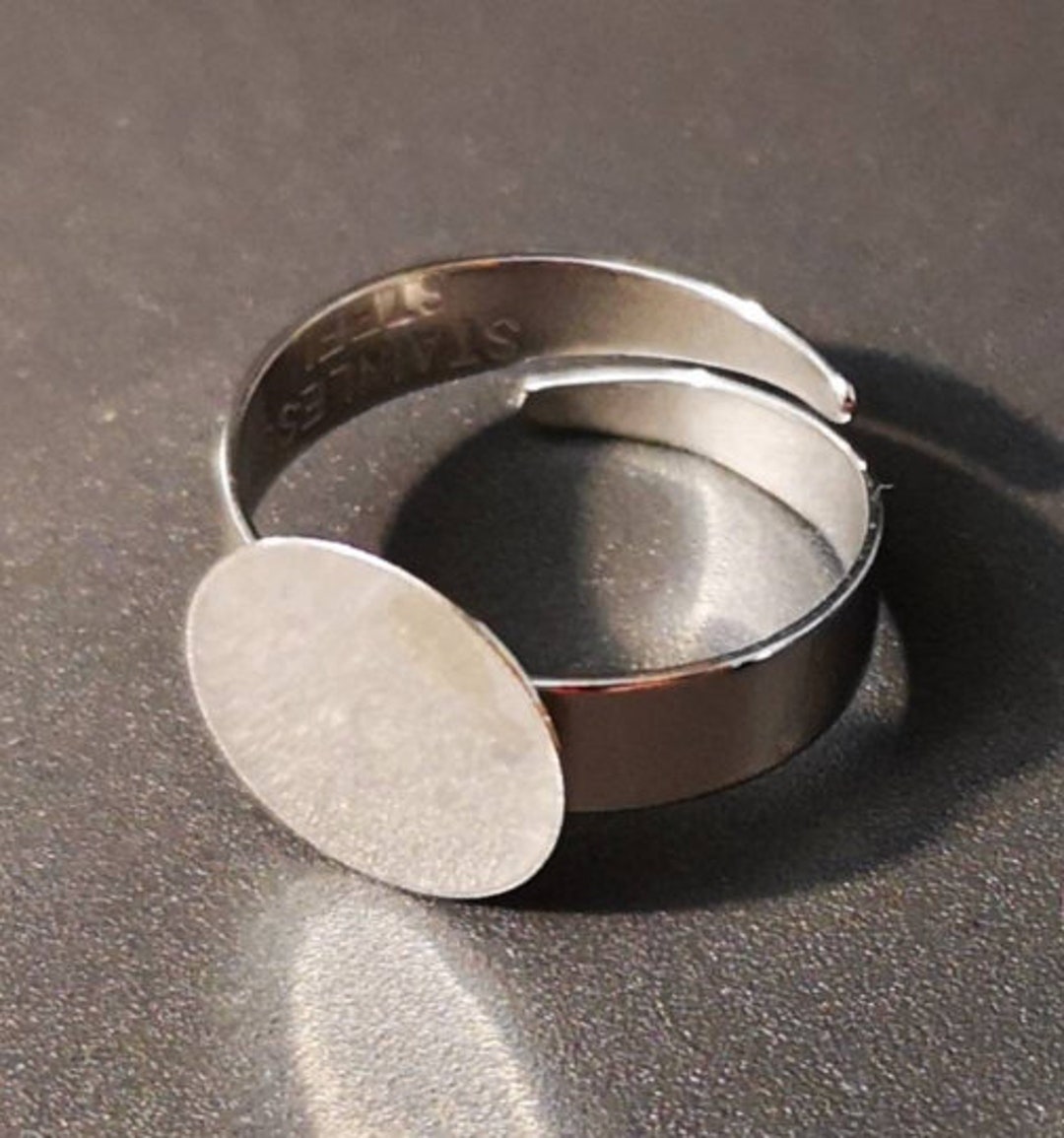 Pad Ring Base Stainless Steel Glue on Flat Pad Ring Base (12mm) - Etsy