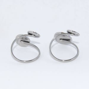 Stainless Steel Double Cabochon Ring Base 8-10mm image 3