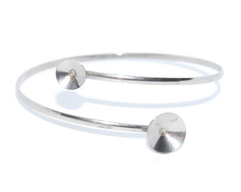 Stainless Steel Adjustable Bangle Bracelet Blanks for Rivoli Crystals