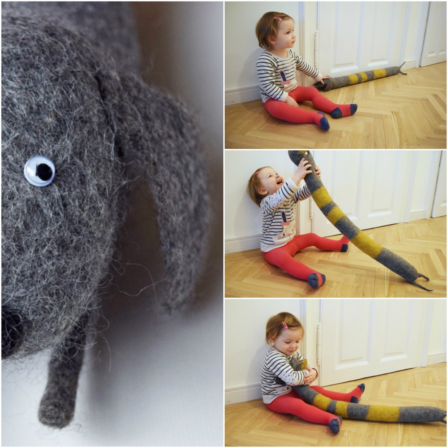 Felted striped dog draft stopper sausage dog dachshund Etsy