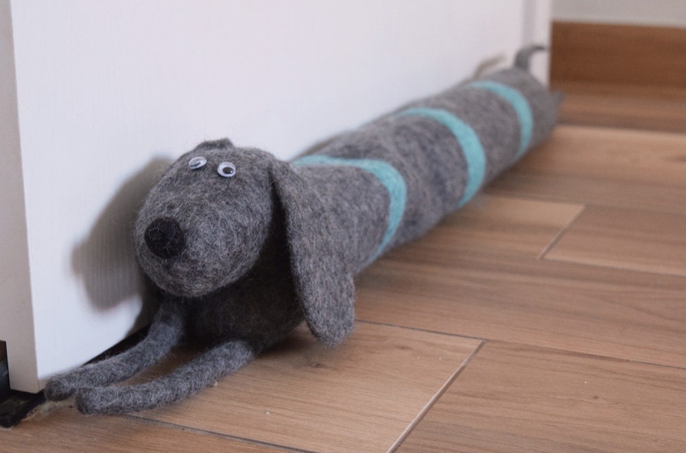 Felted striped dog draft stopper sausage dog dachshund Etsy