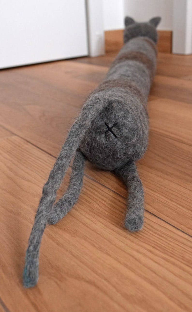 Felted cat draft stopper Etsy