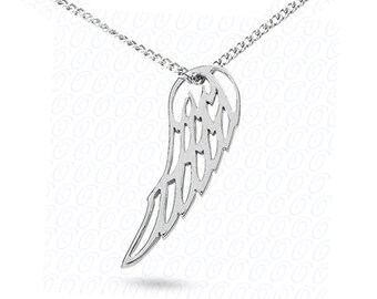 14k Solid White/Yellow Gold Angel Wing Dainty Pendant Chain Necklace 16&quot;