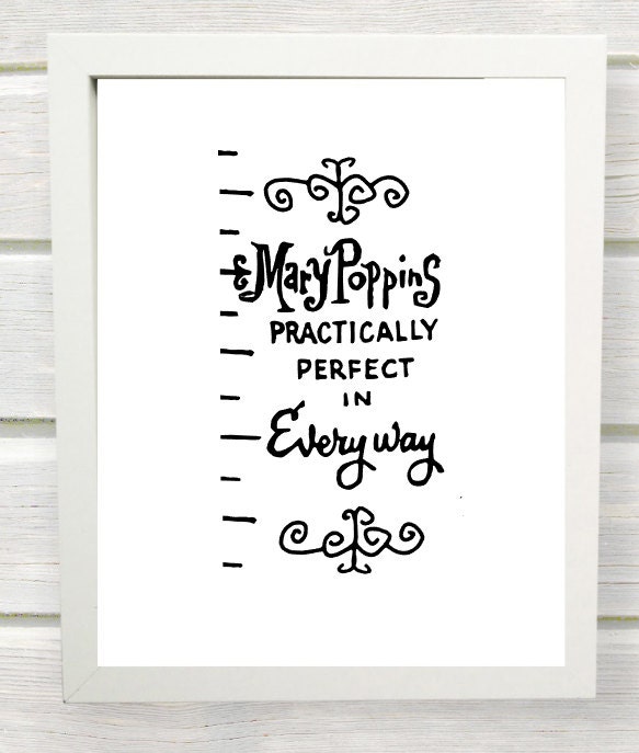 Tape Measure MARY POPPINS Inspired Print Frame Not Included