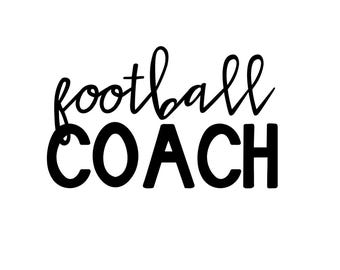 Football Coach Vinyl Car Decal, Custom Colors