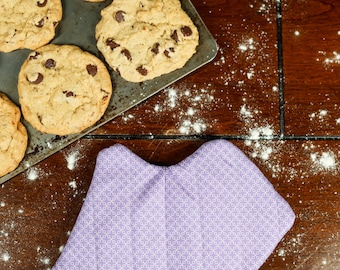 Purple Locks Oven Mitt, custom gift idea, personalized gift, custom oven mitt, kitchen accessory, housewarming gift, women's gift
