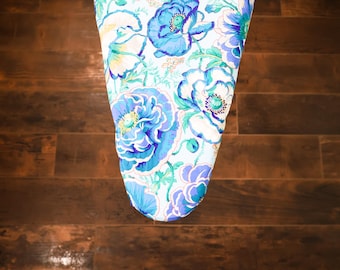 Blue Floral Ironing Board Cover, custom ironing board cover, personalized gift idea, birthday gift, gift for women, custom gift idea