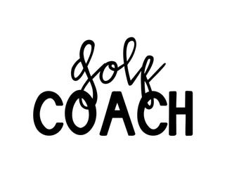 Golf Coach Car Decal, Custom Vinyl Decal