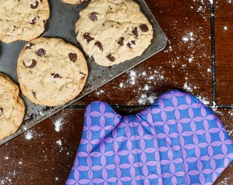 Blue & Purple Rings Oven Mitt, custom gift idea, personalized gift, custom oven mitt, kitchen accessory, housewarming gift, women's gift