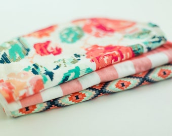 Blooms Burp Cloths, baby shower gift, new mom gift, baby gift, custom burp cloths, custom baby gift, personalized baby gift
