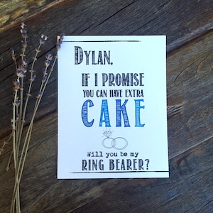Ring drager Cadeau. Grappige Ring Bearer Card.  Ring drager voorstel. Grappige Ring Bearer Card. Bruids uitnodiging uit te nodigen. Rustieke bruidsmeisjeskaarten