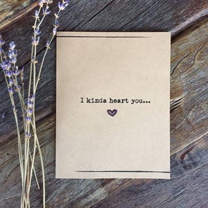 Carte d’anniversaire Carte boyfriend Carte Valentine carte je vous cœur un peu. comme beaucoup. Carte rustique Kraft. Saint-Valentin je t’aime carte