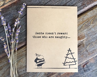 Funny Christmas Card. Funny Holiday Naughty Card.  Girlfriend Christmas Gift.  Girlfriend Christmas Card.  Boyfriend Christmas Gift.  Xmas