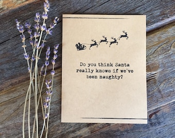 Funny Christmas Card boyfriend Christmas Card. Naughty Holiday Boyfriend Girlfriend Card Husband Wife Card Fiance Card. Love holiday card