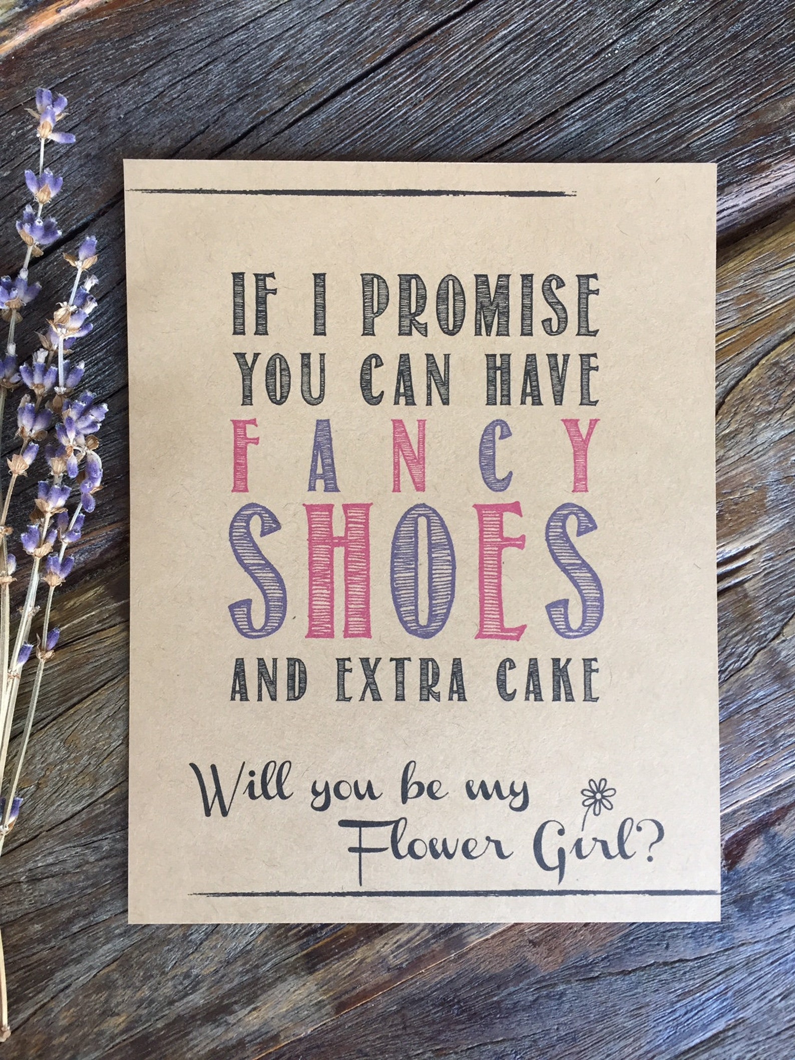 Flower Girl Proposal. Rustic Funny Bridal Invite. How to Ask Etsy