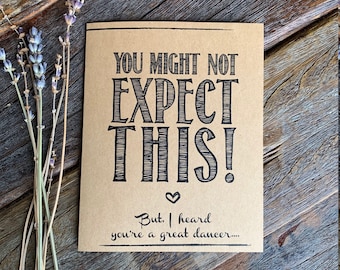 Tarjeta de baile de boda con figura paterna: Papel Kraft Pregunta