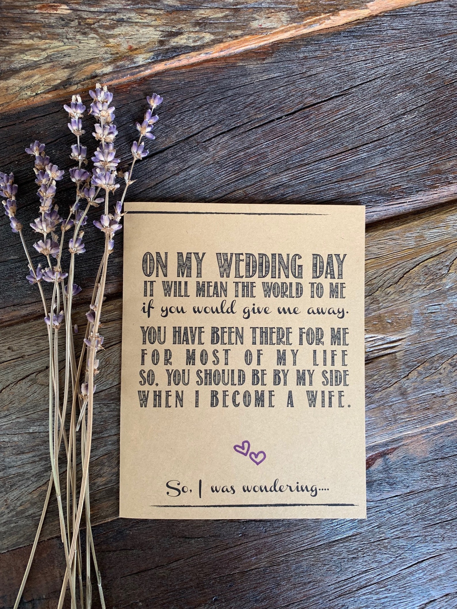 Step Dad Walk Down the Aisle Proposal. Will You Walk Me Down Etsy UK